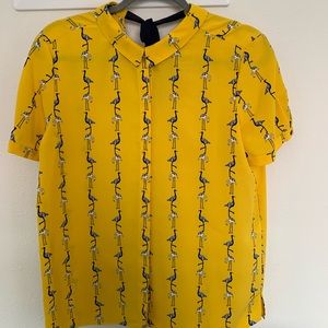 Zara Flamingo Shirt w/ Ribbon Back